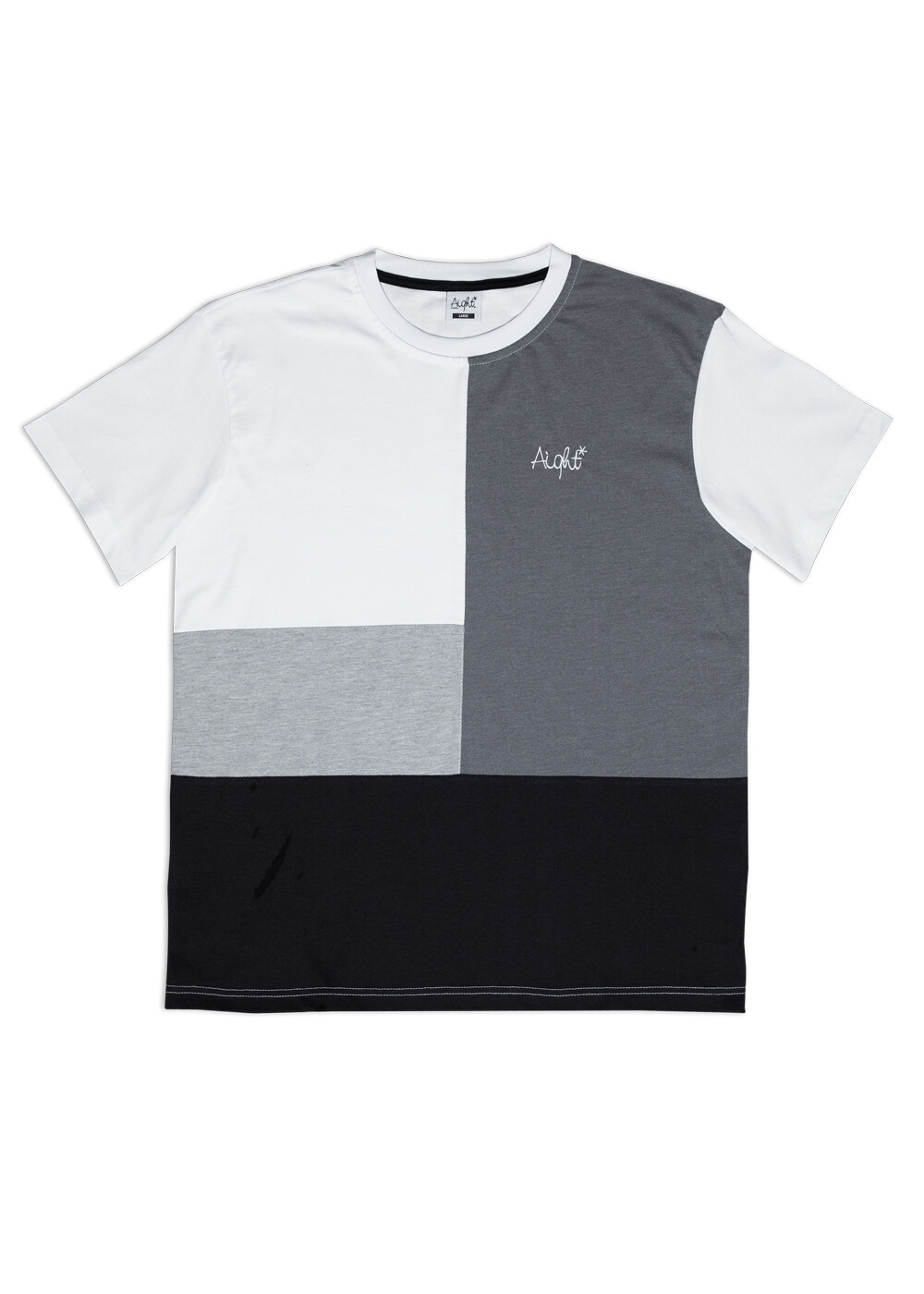 Aight* T-Shirt - "Grey Block" grey white