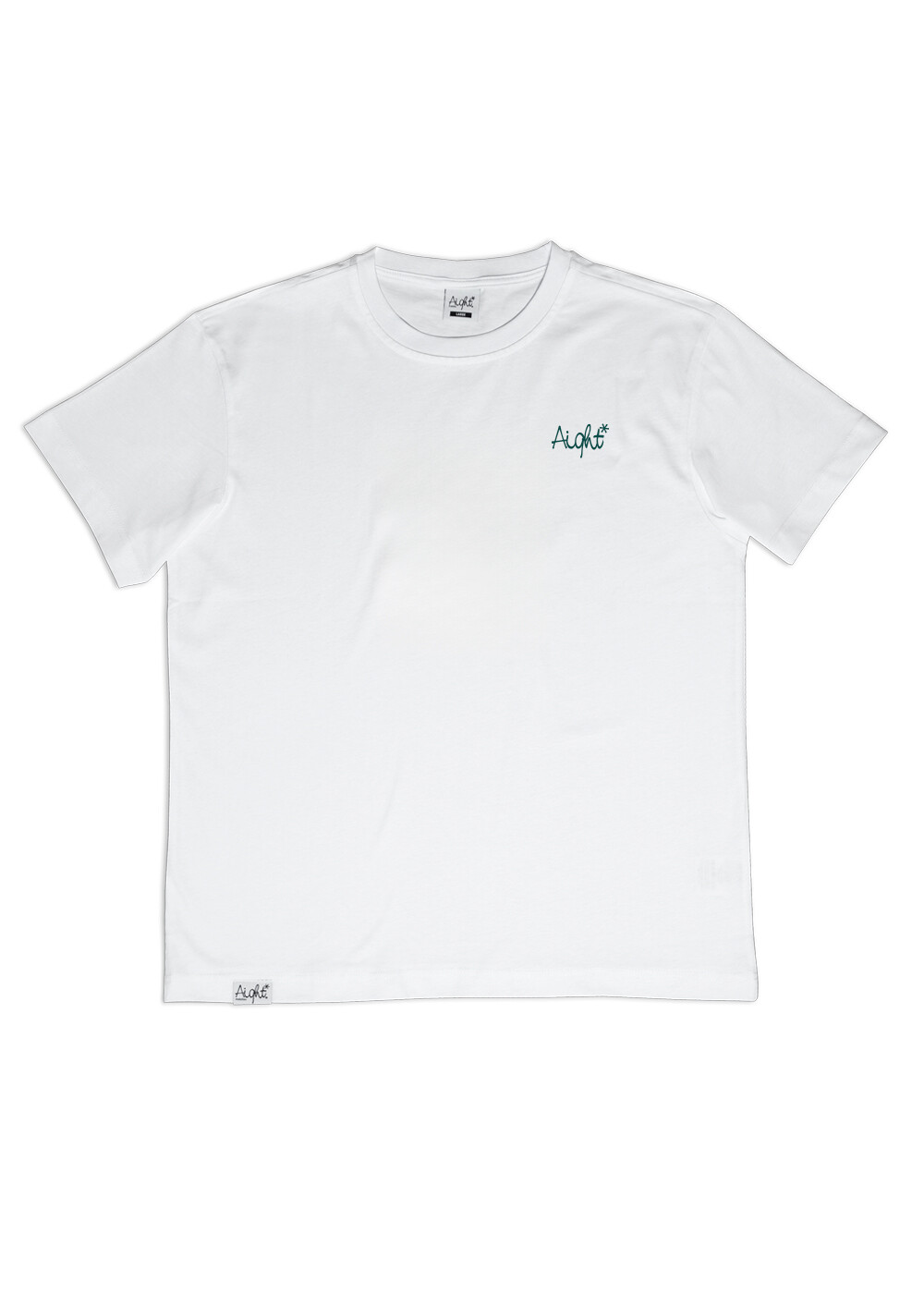 Aight* T-Shirt - "OG Emb" white forrest green