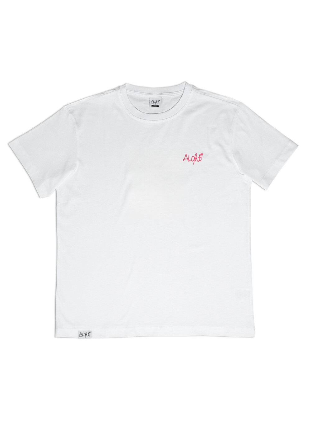 Aight* T-Shirt - "OG Emb" white pink