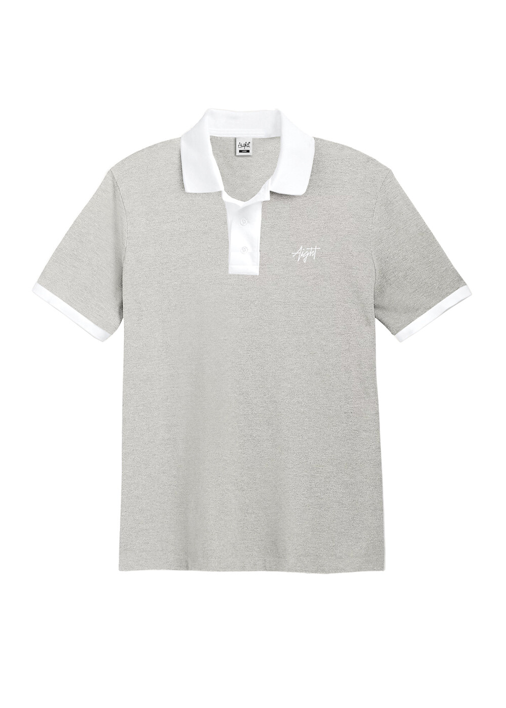 Aight* Polo Shirt - "Tag" grey white