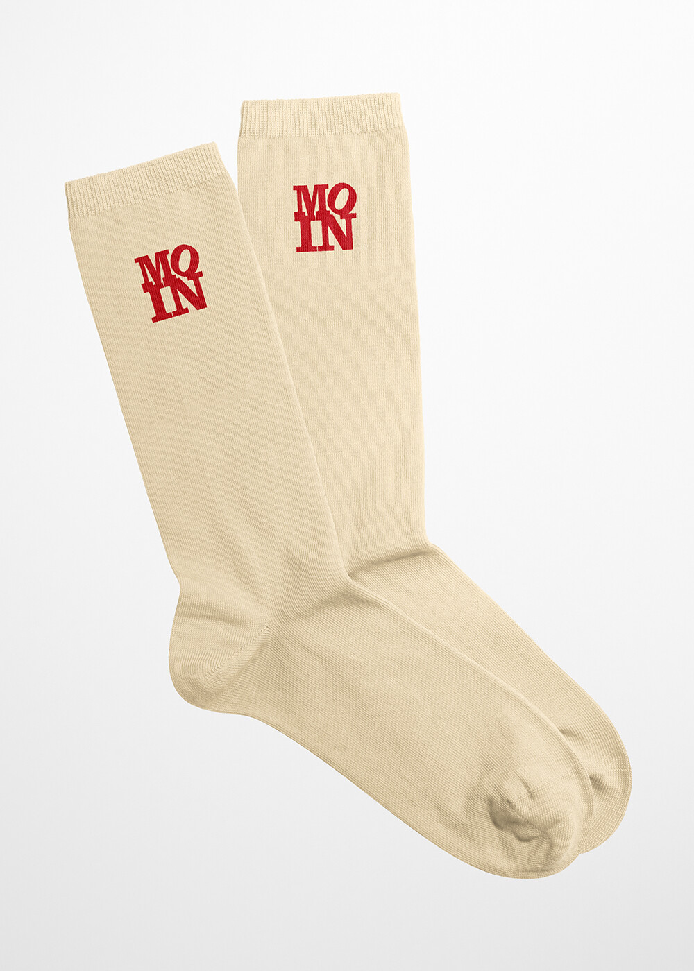 Aight* Socken "Moin" creme white red