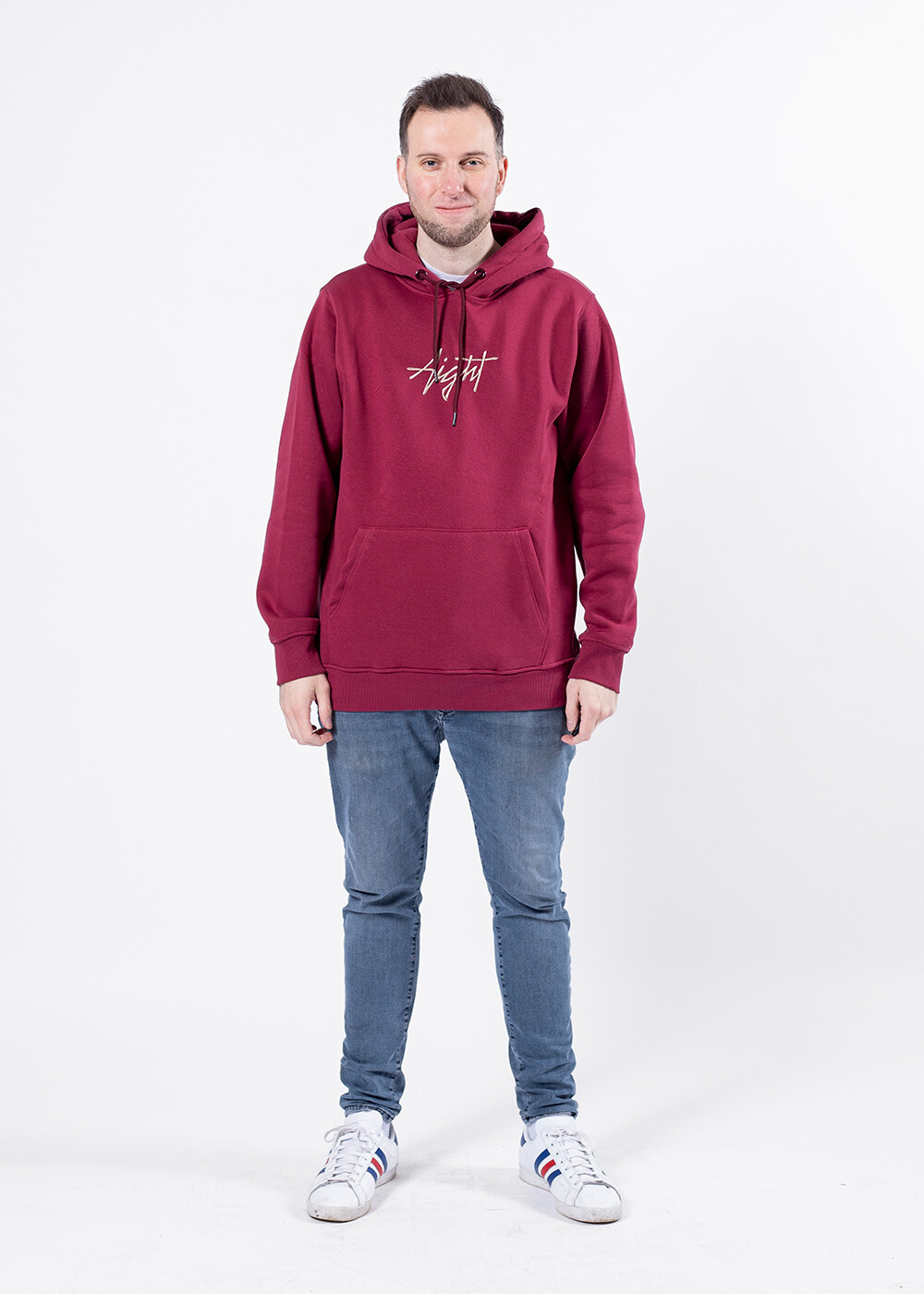 Aight* Hoodie - "Tag" tea red