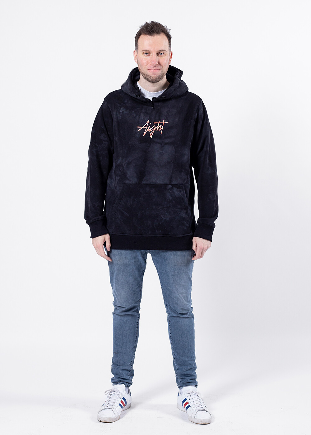 Aight* Hoodie - "Tag" batik blue